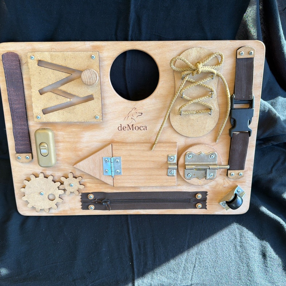 deMoca Montessori Sensory Busy Board for Toddlers