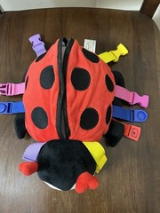 Becky Ladybug Buckle Toy Turtle Plush Stuffed Animal Early Learning 10” Pocket