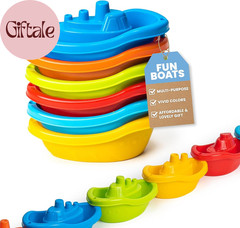 Stackable Toy Boat – 6Pcs Educational Water Toys for Toddlers 1-3, Baby Pool Ess