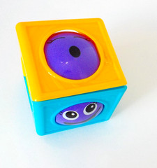 Fisher Price Roller Blocks Mattel Pink Purple Faces Motor Skills