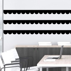 Scallop Border Decals Scalloped Trim Peel and Stick Vinyl Black Wall Stickers…