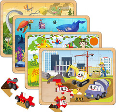 Puzzles for Kids Ages 4-6, Set of 4 Packs with 24-Piece,Preschool Educational Br