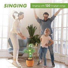 Updated Volume Adjustable Dancing Talking Cactus Toy for Baby Toddler Mimicki…