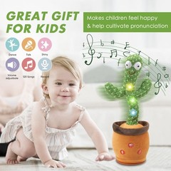 Updated Volume Adjustable Dancing Talking Cactus Toy for Baby Toddler Mimicki…