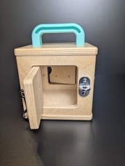 Busy Box Wooden Toddler Developmental Toy Latches & Locks Montessori