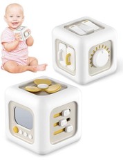 Busy Cube for Toddlers 1-3 Years Montessori Sensory Toy for Travel & Learning