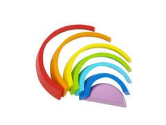Rainbow Stacker Puzzle Blocks Wooden Pcs Color Shape Matching Jigsaw Montessori