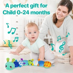 Baby Toys 0-6 6-12 Months, Sensory Music Animal Stuffed Toy for 0 1 2 3 4 5 6…