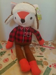 NEW SPARK CREATE IMAGINE NURSERY HOLIDAY BABY TOY RED FOX WINTER EAR MUFF HAT