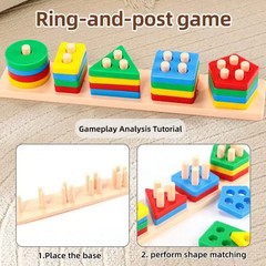 Geometric Shape Matching Block Toy Set | Early Education Cognitive Toy for Infa