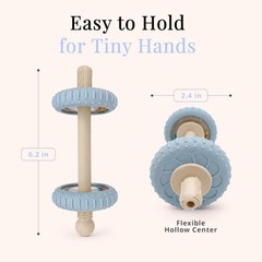 Baby Teething Toys for 3-6 Months, Dumbbell Teether Babies 6-12 Blue
