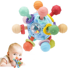 Baby Montessori Sensory Toys for 0-6 6-12 Months, Teether Medium, Blue