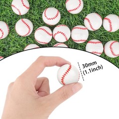 24 Pcs Baseball Bouncy Balls for Kids, 32mm Rubber Bounce Sport Balls Bulk fo…