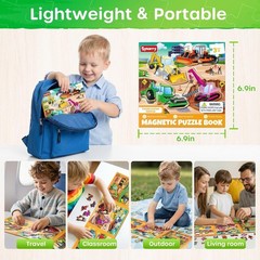 Magnetic Puzzles for Toddlers 3-5, Toddler Travel Toys Construction Toys Exca…
