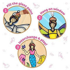 | Suncatcher Kit | Arts and Crafts for Kids Ages 8-12 | Princess Window Art