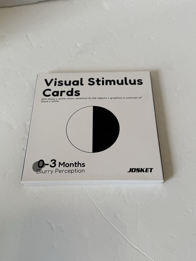 Infant VISUAL STIMULUS CARDS 2-Sided Black/White 5” Cards~Ages 0-3 Months JOSKET