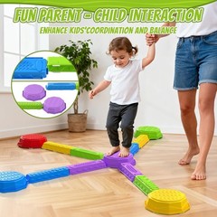 Balance Beams Stepping Stones for Kids, Obstacle Courses Sensory Toys for Tod…