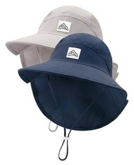 Toddler Baby Sun Hat Kids Sun Protection 6-24 Months Light Gray+navy Blue