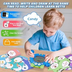 Talking Flash Cards,Kids Toddler Flash Cards with 240 Sight Dinosaur Blue