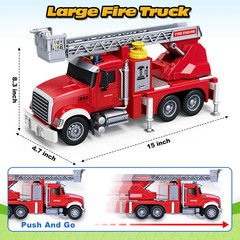 Kids Toys for 3 4 5 6 7 8 Years Old Boys, 15″ Large Fire Truck Toy, Friction Pow