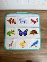 Lovevery Quilted Critter Pockets The Realist Play Kit Matching Game Plush Board