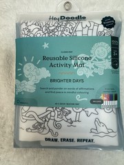 Hey Doodle Brighter Days -Reusable Silicone Mat Coloring Draw Erase Repeat