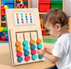 Montessori Color Matching Wooden Puzzle Advanced Four-Color Chess Game