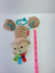 Infantino Go Gaga Brown Monkey Teether Plush Wooden Stroller Crib Baby Toy