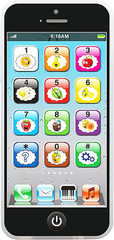 Learning Play Cell Phone for Toddlers 12-18 Months, 8 Functions, Black