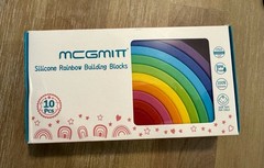 McGmitt Stacking Toy Silicone Rainbow Building Blocks Nesting Puzzle 6mo+ New