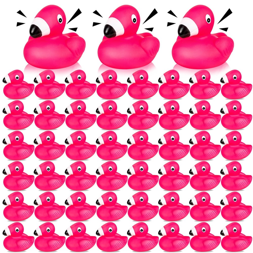 Flamingo Rubber Duckies for Kids, 12PCS Pink Duck Bath Small,