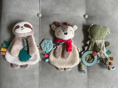 ITZY RITZY Cute Lot Of Sensory Crib Toy Crinkle Rattle Teether Baby Plush