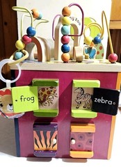 B. Zany Zoo Wooden Activity Cube, Multicolor, Alphabet Motor Skills Toy