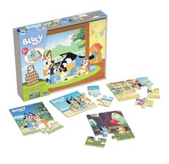 Bluey, 5 Wood Puzzles Jigsaw Bundle with Tray, for Kids Ages 3 and up