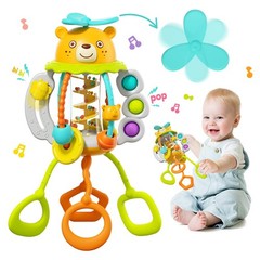 Montessori Teething Toys for 1 Year Old, Sensory Pull String Baby Gift
