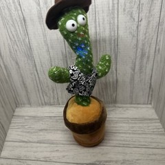 Dancing Cactus Plush Toy Repeat Talking Light Up Funny Singing Kids Gift Read