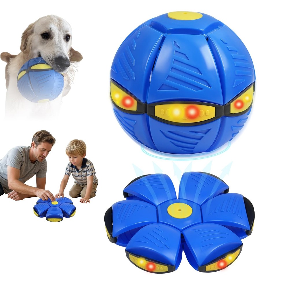 Magic Bouncing Ball for Kids- 3-in-1 Pop Up Flying Saucer Ball with 6 LED Lig…