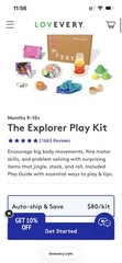 Lovevery The Explorer Play Kit (9 – 10 Months) Complete Set