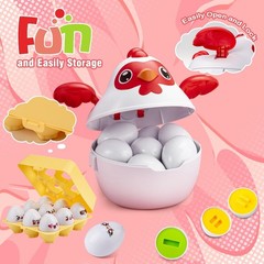 Easter Egg Matching Game, 24-Piece Easter Basket Stuffers for Kids, Color Sha…
