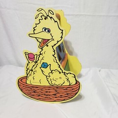 Vintage Sesame Street Big Bird shape sorter wooden rocking toy with bell