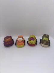 NEW B. Toys Wheeee-ls! PULL BACK TOY CARS 4Pc SET Soft Plastic Chunky Vehicles