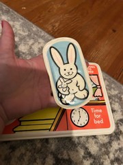 Vintage 1982 Johnson & Johnson Sleepy Bunny Goes to Sleep Vinyl Plastic Book
