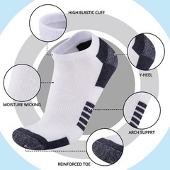 COOVAN 10 Pairs Mens Ankle Socks Men 10 Pack Low Cut Comfort Cushion Casual S…