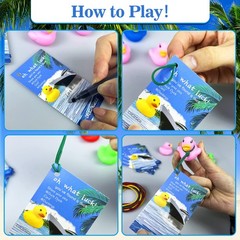 72 PCS Duck Cruise Kits Duck Tags Bands for Hiding Carnival, Duck Card Tags..
