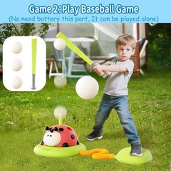 4 in 1 Ladybug Kids Game Set- Jump, Toss Ring, Baseball, Rocket Launcher
