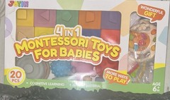 Montessori Toys for Baby 0-3-6-12 Months, 4-In-1 Food-Grade Sensory Toys, Infant