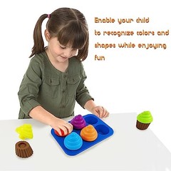 Cupcake Toy Toddler Learning Colors and Shape-Shape Medium, Rainbow