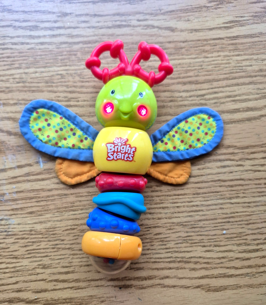 Bright Starts Twisty Bug dragonfly butterfly baby toy rattle w/ lights & sounds