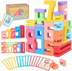 Educational Wooden Number Building Blocks – 30 Math Games & Activities for Kids