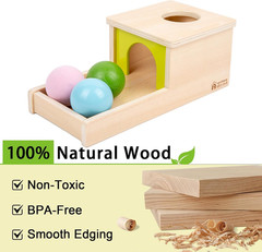 Object Permanence Box with Tray Three Balls Montessori Toys for 6-12 Months Baby